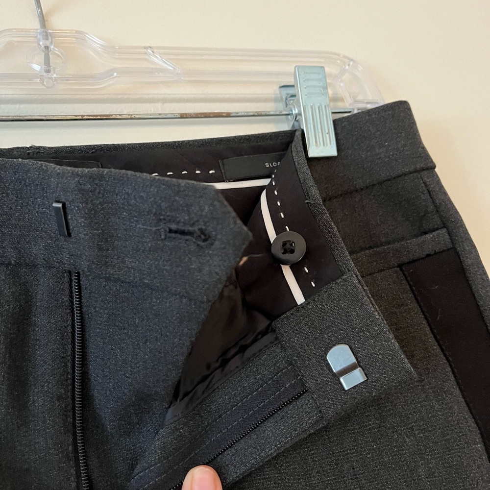 Banana Republic, sloan work pants, grey with black stripes
